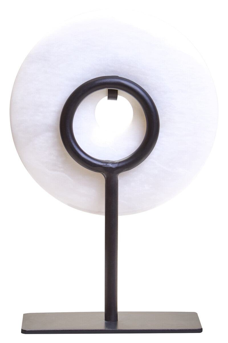 Zoro Extra Small Round Dia 15cm White Marble Disc Sculpture