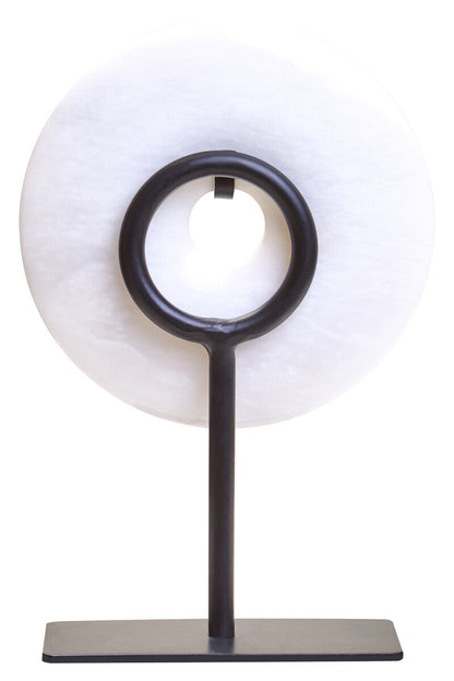 Zoro Extra Small Round Dia 15cm White Marble Disc Sculpture