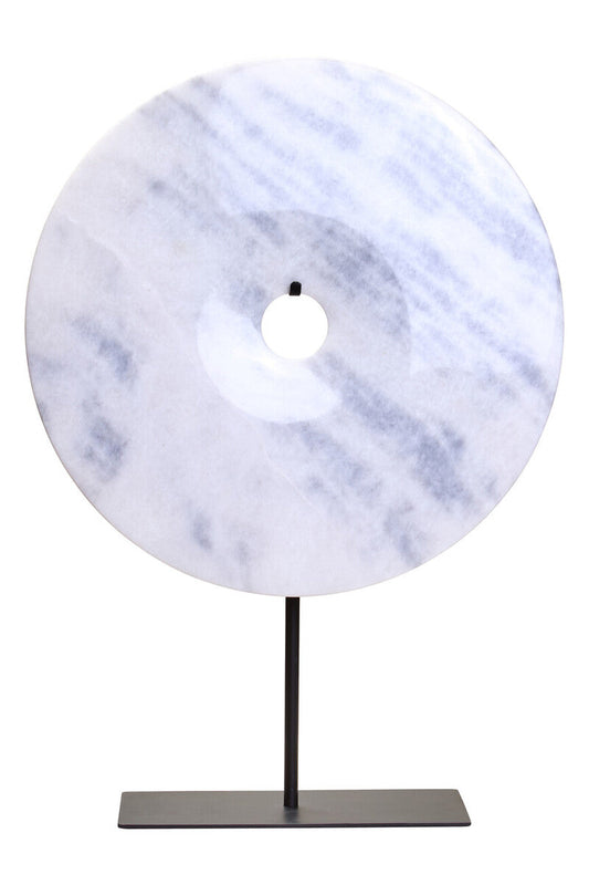 Zoro Extra Large Round Dia 35cm White Marble Disc Sculpture