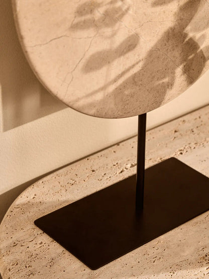 Zoro Extra Large Cream Round Dia 35cm Marble Disc Sculpture