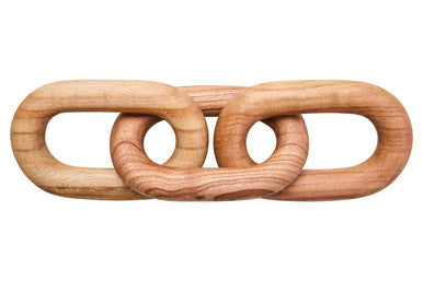 Cato Natural Wood 3 Link Chain Decor