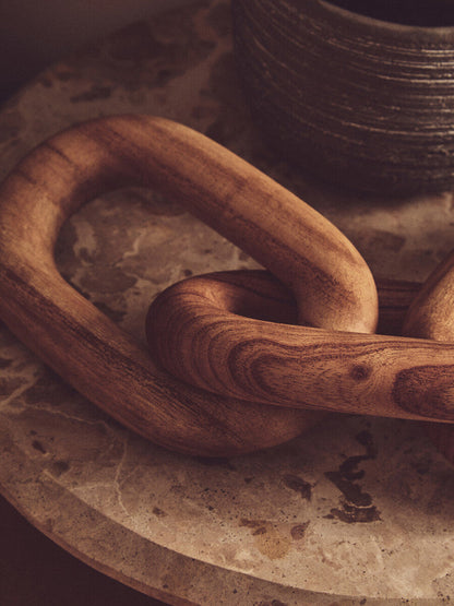 Cato Natural Wood 3 Link Chain Decor