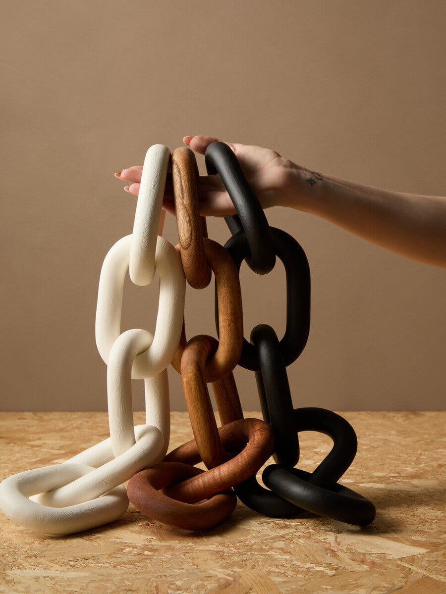 Cato Brown Wood 5 Link Chain Decor