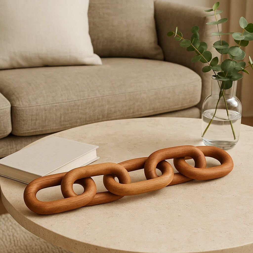 Cato Brown Wood 5 Link Chain Decor