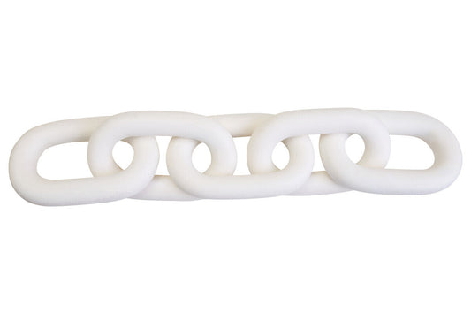 Cato White Wood 5 Link Chain Decor