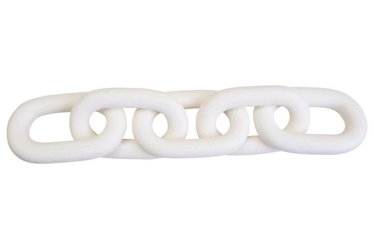 Cato White Wood 5 Link Chain Decor