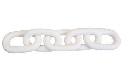 Cato White Wood 5 Link Chain Decor