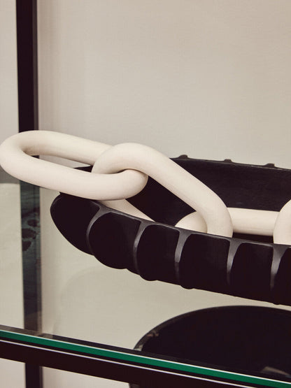 Cato White Wood 5 Link Chain Decor