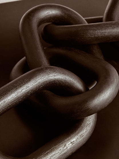 Cato Black Wood Five Link Chain Decor