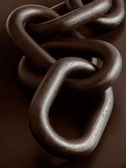 Cato Black Wood Five Link Chain Decor