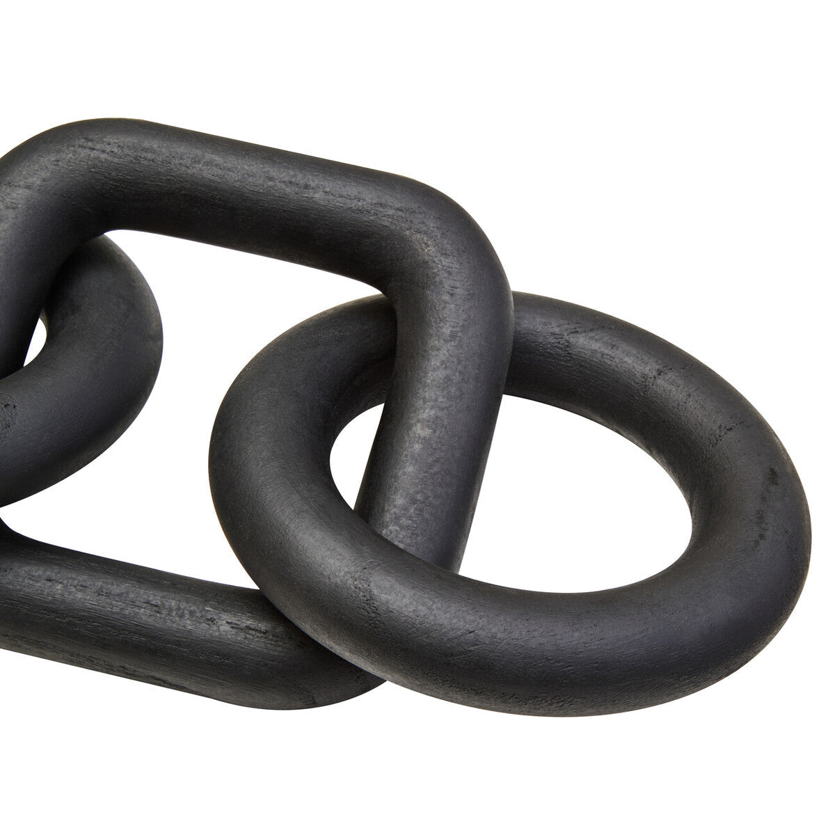 Cato Black Wood Five Link Chain Decor