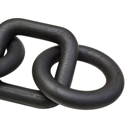 Cato Black Wood Five Link Chain Decor