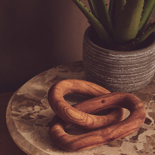 Cato Brown Wood 2 Link Chain Decor