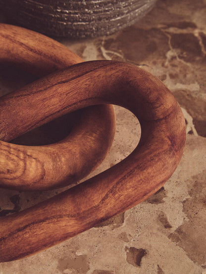 Cato Brown Wood 2 Link Chain Decor
