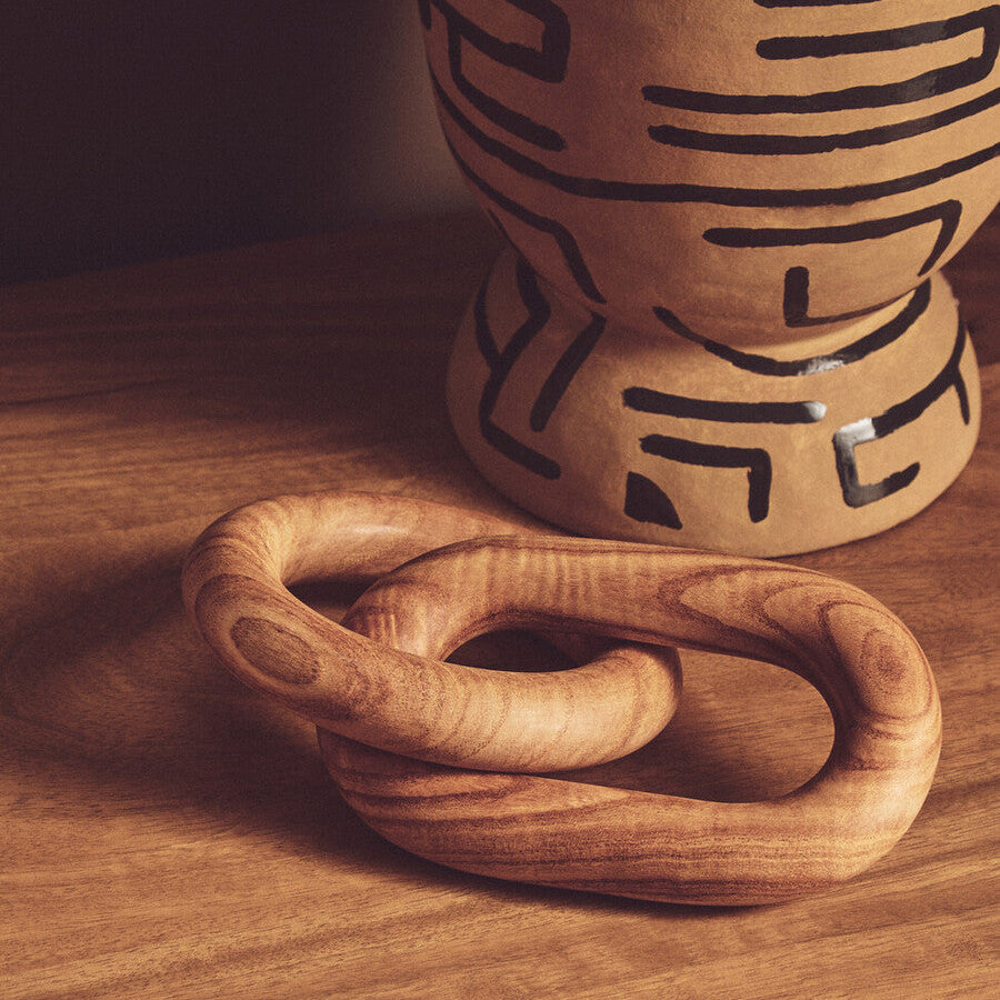 Cato Natural Wood 2 Link Chain Decor