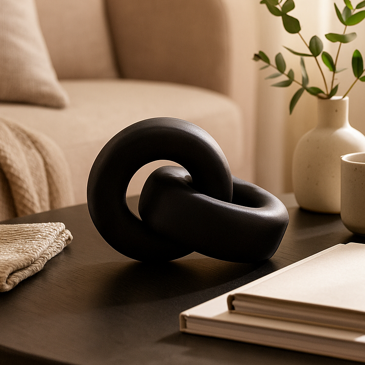 Black Wood Large Knot Decor | Cato