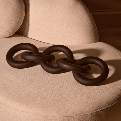 Cato Black Wooden 5 Link Chain Decor