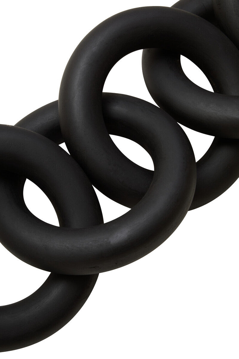 Cato Black Wooden 5 Link Chain Decor