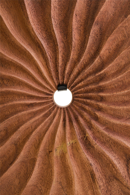 Westo Natural Wood Round Sculpture with Travertine Base