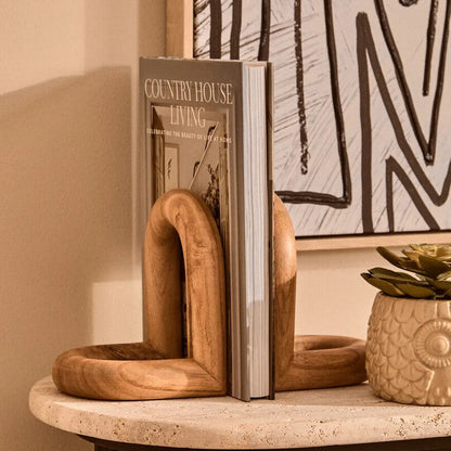 Arlo Natural Wood Set Of 2 Bookends