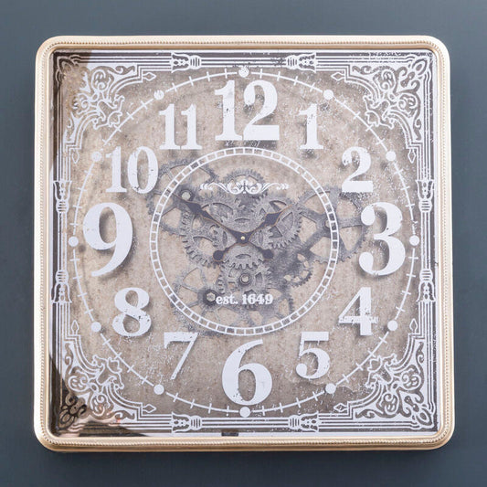Antique Gold Square Wall Clock | Carlin