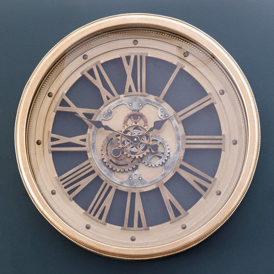 82cm Dia Antique Gold Round Wall Clock | Cassop