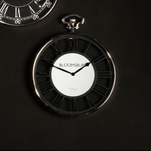 Nickel Finish Pocket Style Wall Clock | Mateo