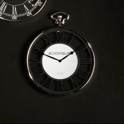Nickel Finish Pocket Style Wall Clock | Mateo