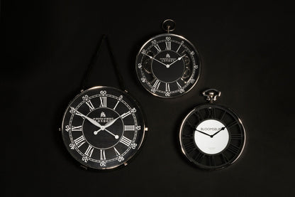 Nickel Finish Pocket Style Wall Clock | Mateo