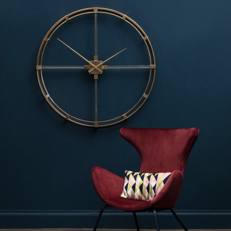 Beauly Gold Finish Metal Wall Clock