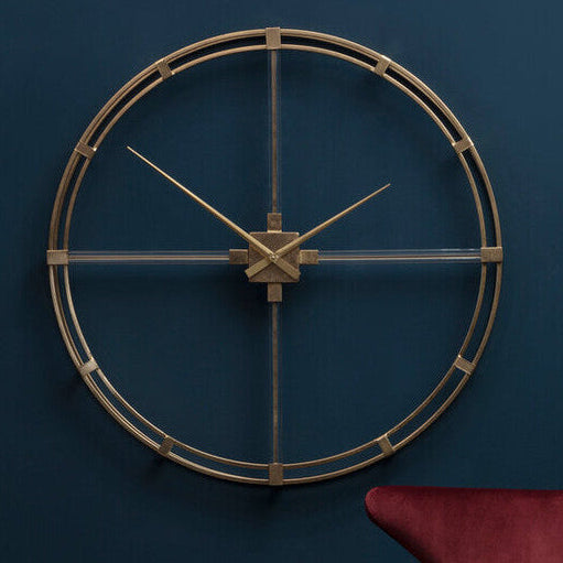 Beauly Gold Finish Metal Wall Clock