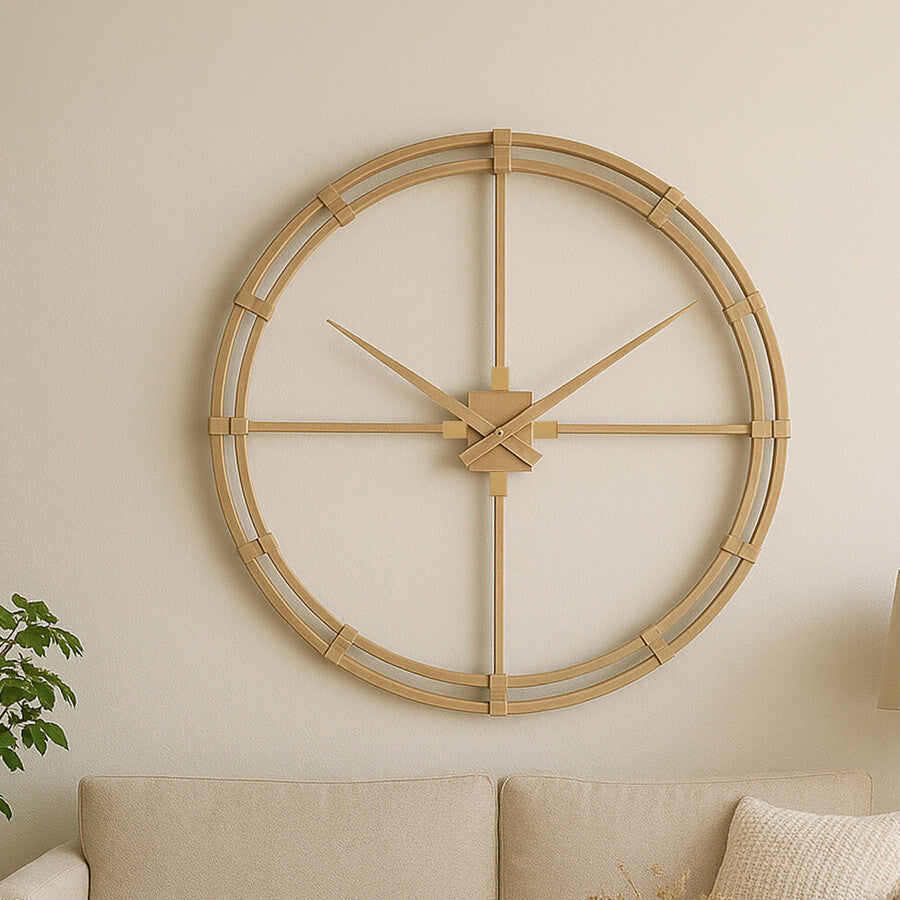 Beauly Gold Finish Metal Wall Clock