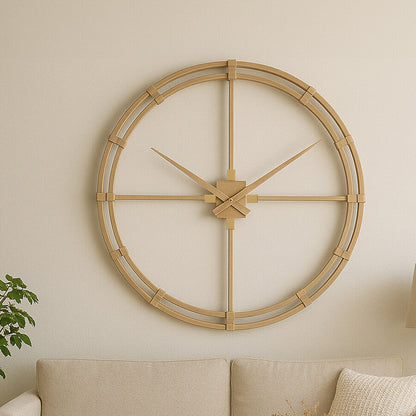 Beauly Gold Finish Metal Wall Clock