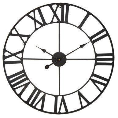 Genova Black Metal Wall Clock