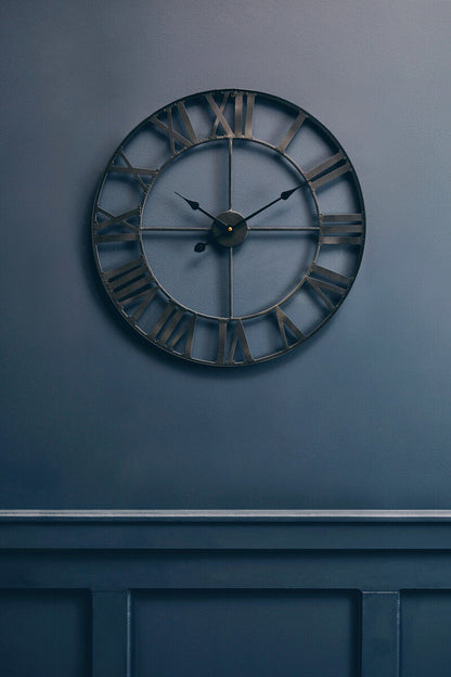 Genova Black Metal Wall Clock