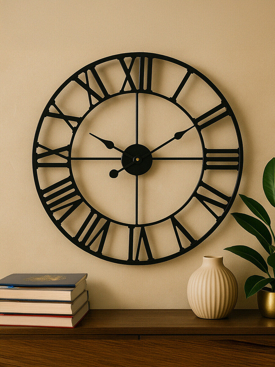 Genova Black Metal Wall Clock