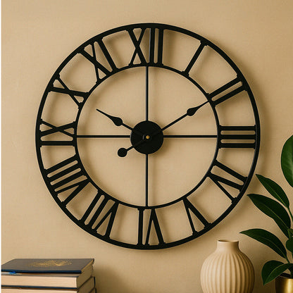 Genova Black Metal Wall Clock