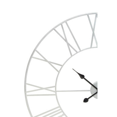 Genova Silver Metal Roman Numeral Wall Clock