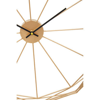 Genova Geometric Gold Metal Wall Clock