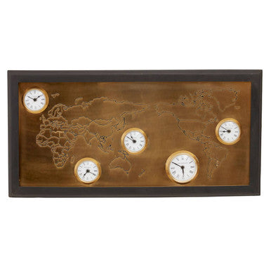 Hampstead World Map Wall Clock