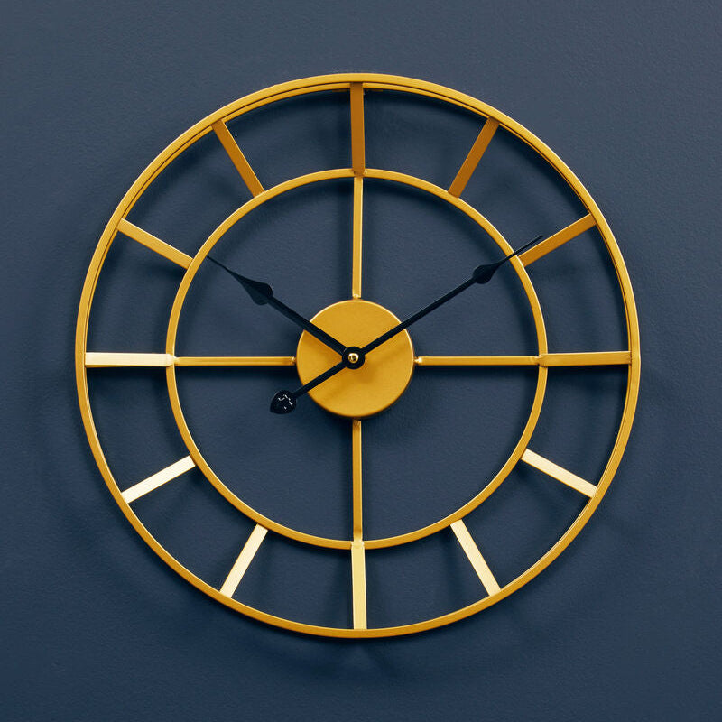 Kent Small Gold Finish Metal Wall Clock