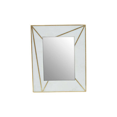 White Marble with Gold Inlay 5x7 Photo Frame | Sena