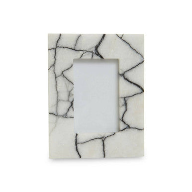 Marmara White and Black Marble 4In X 6In Small Photo Frame