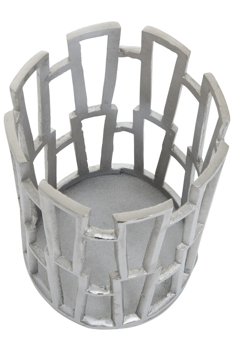 Delphi Small Silver Finish Candle Holder