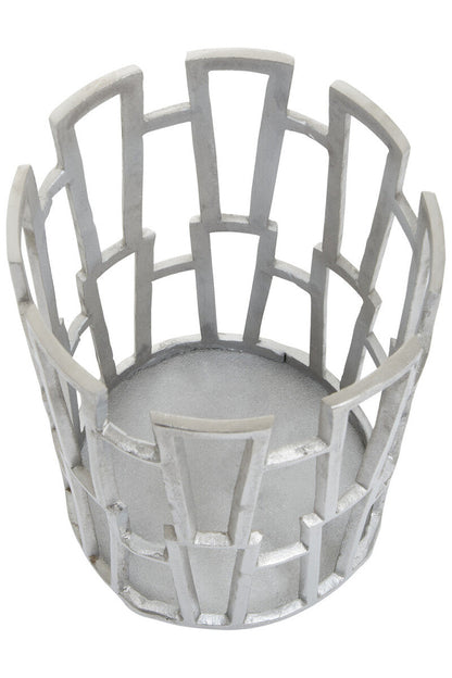 Delphi Large Silver Finish Candle Holder