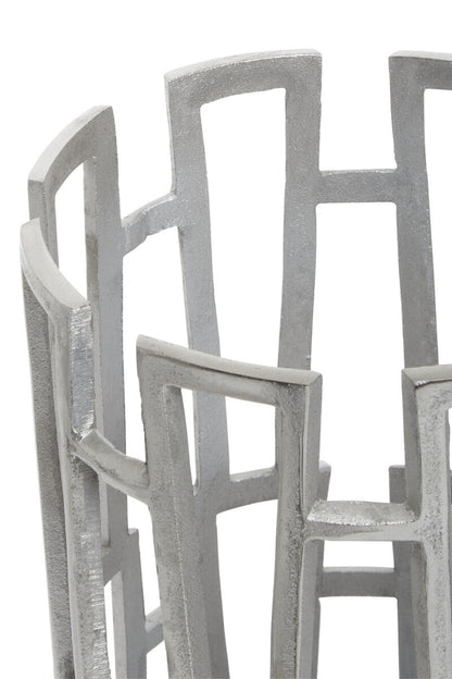 Delphi Large Silver Finish Candle Holder