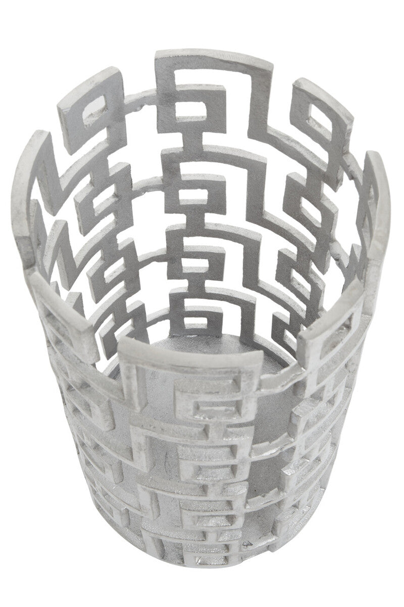 Delphi Large Candle Holder in Silver Finish