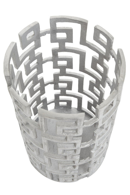 Delphi Large Candle Holder in Silver Finish