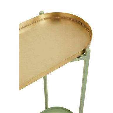 Sabia Green And Gold Iron Console Table