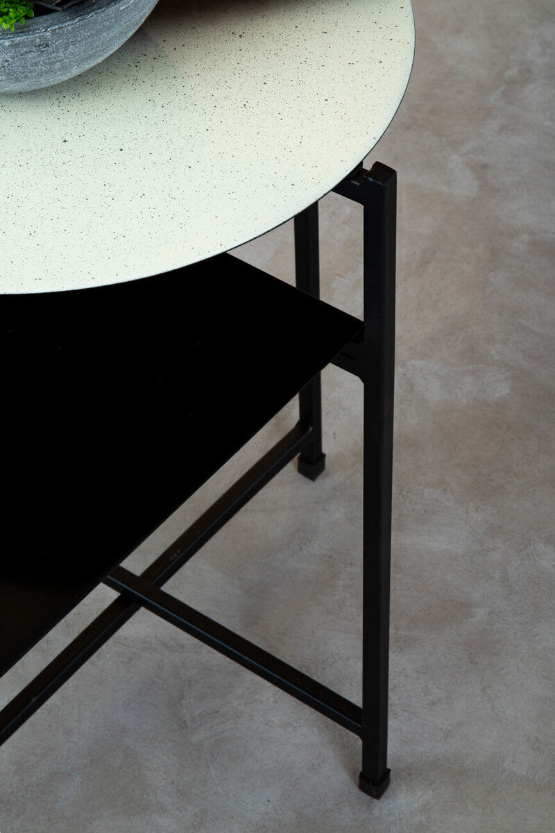 Ramus Two Tier Black And White Ombre Side Table